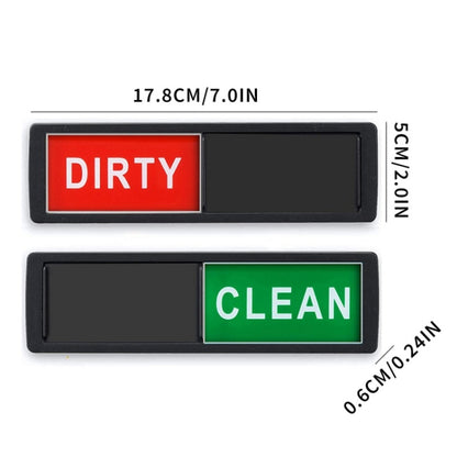 Dishwasher Magnet Clean Dirty Sign Double-Sided Refrigerator Magnet(Black Leaf) by bashfashion