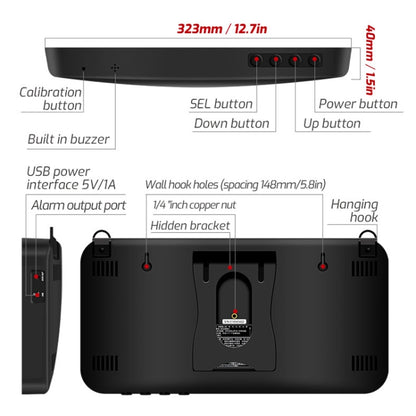 TASI TA654A Large Screen Wall-Mounted Noise Meter Decibel Detector by TASI