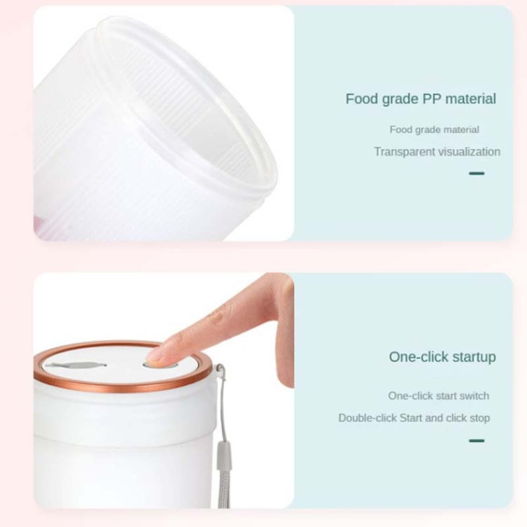 LGZ-1 500ml 50W 4 Blades Electric Portable Juicer Rechargeable Juice Extractor(White) by bashfashion