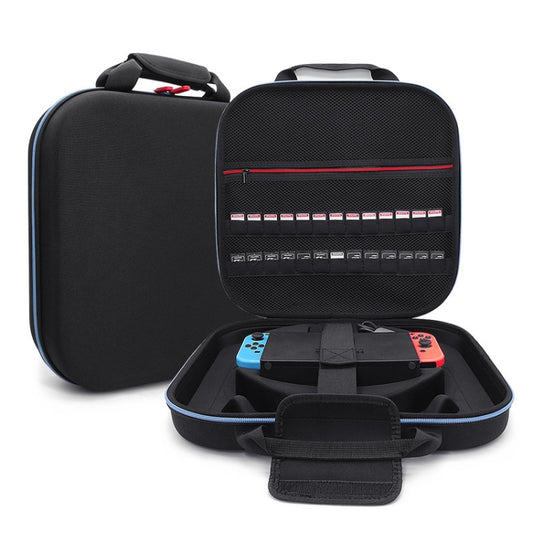 For Nintendo Switch Double Fitness Ring Storage Bag EVA Portable Hard Shell Host Package Accessories(Black) by bashfashion