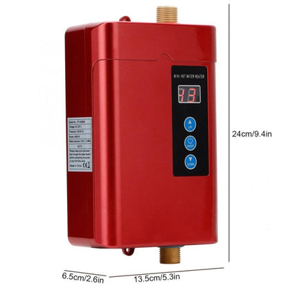 US Plug 3000W Electric Water Heater With Remote Control Adjustable Temperate(Red) by bashfashion