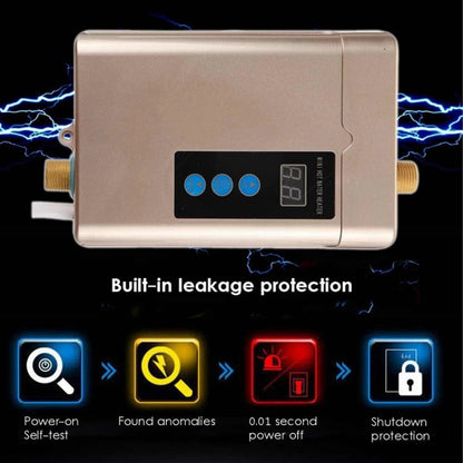 AU Plug 4000W Electric Water Heater With Remote Control Adjustable Temperate(Black) by bashfashion