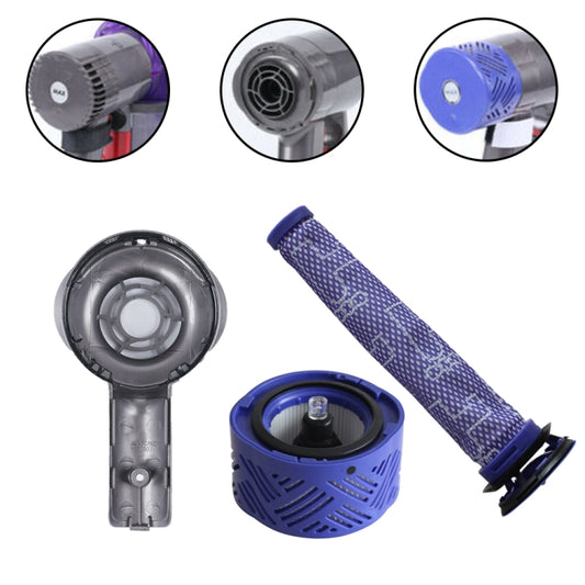 For Dyson V6 DC59/58/63/74 Vacuum Cleaner Accessories Motor Rear Cover + Rear Filter Element + Front by bashfashion