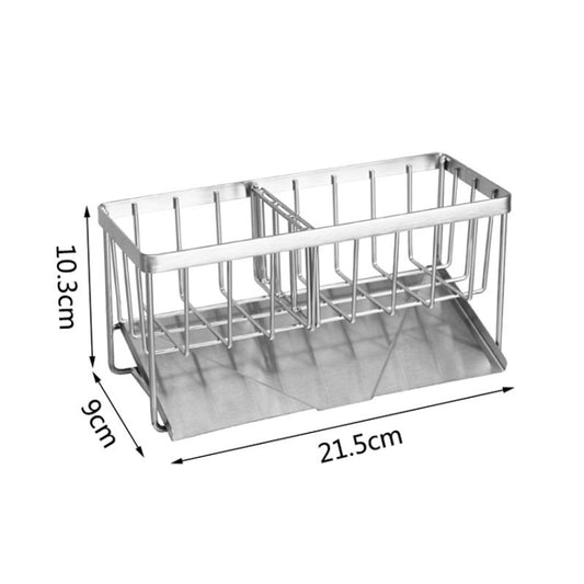 Stainless Steel Sponge Drainer Rack Multifunctional Storage Shelf, Style: Ordinary Model+Footbed by bashfashion