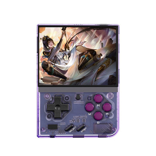 Miyoo Mini Plus 3.5 Inch IPS Screen Retro Handheld Game Console 64GB 15K Games(Transparent Purple) by bashfashion