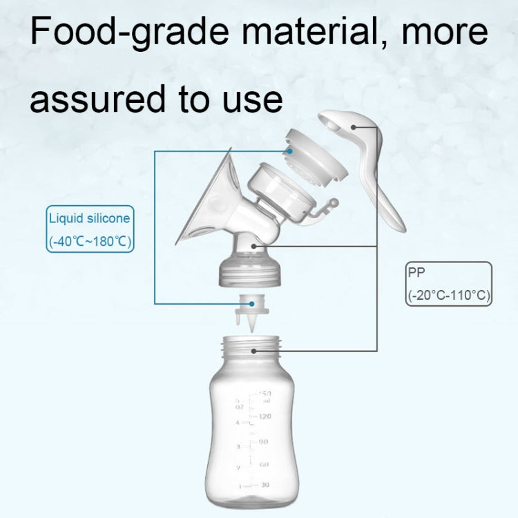 Adjustable Force Breast Pump 2 in 1 Manual Breast Pump Maternity Products(White) by bashfashion