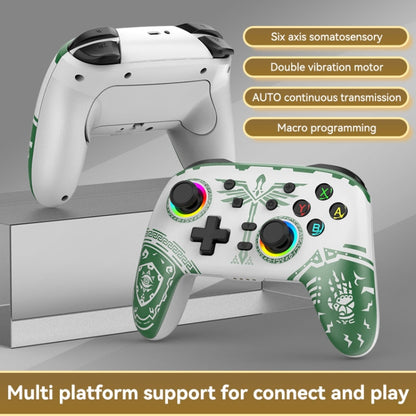 Wireless Bluetooth Somatosensory Vibration Gamepad for Nintendo Switch/Switch PRO, Color: White Green by bashfashion