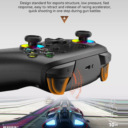 Wireless Bluetooth Somatosensory Vibration Gamepad for Nintendo Switch/Switch PRO, Color: Black Gold by bashfashion