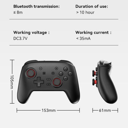 Wireless Bluetooth Somatosensory Vibration Gamepad For Nintendo Switch/Switch PRO(S07 Black) by bashfashion