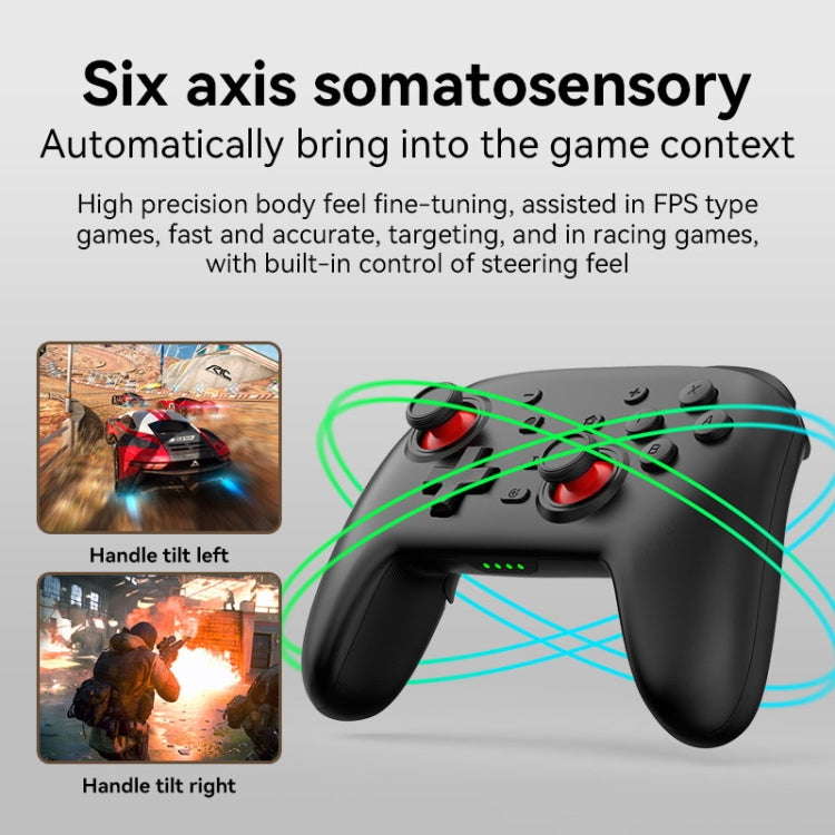 Wireless Bluetooth Somatosensory Vibration Gamepad For Nintendo Switch/Switch PRO(S07 Black) by bashfashion