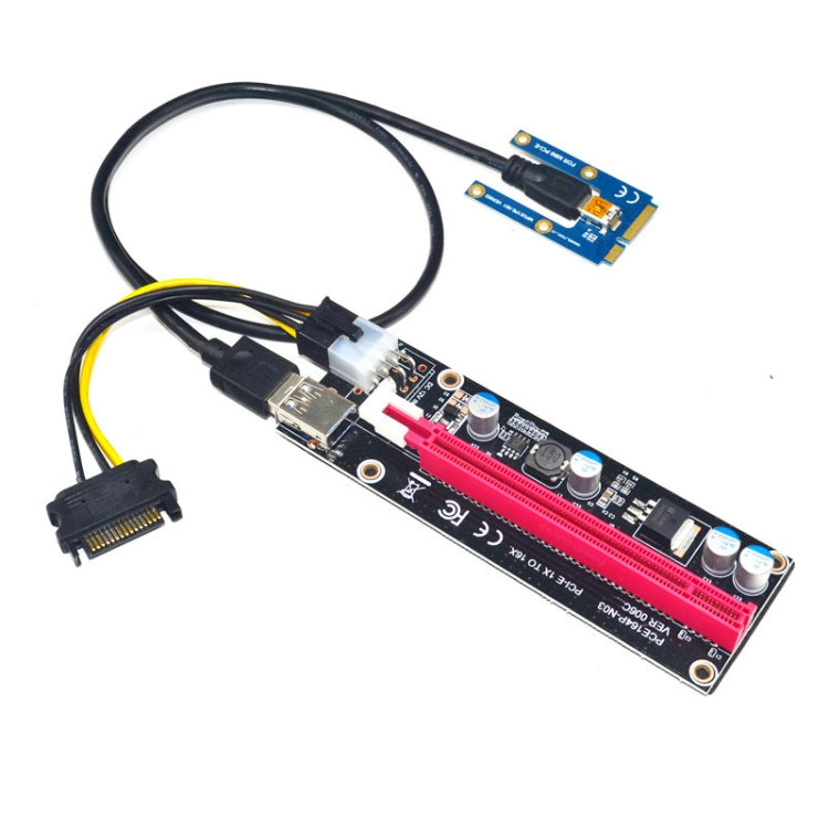 PCE164P-N03 VER006C Mini PCI-E 1X To 16X Riser For Laptop External Image Card, Spec: Blackboard 6pin by bashfashion
