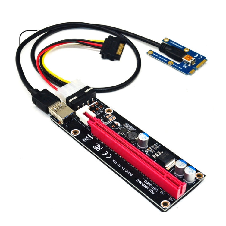 PCE164P-N03 VER006C Mini PCI-E 1X To 16X Riser For Laptop External Image Card, Spec: Blackboard 4pin by bashfashion