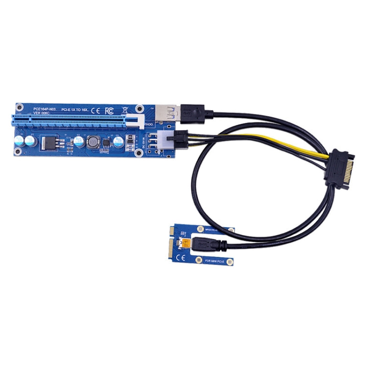 PCE164P-N03 VER006C Mini PCI-E 1X To 16X Riser For Laptop External Image Card, Spec: Blue Board 6pin by bashfashion