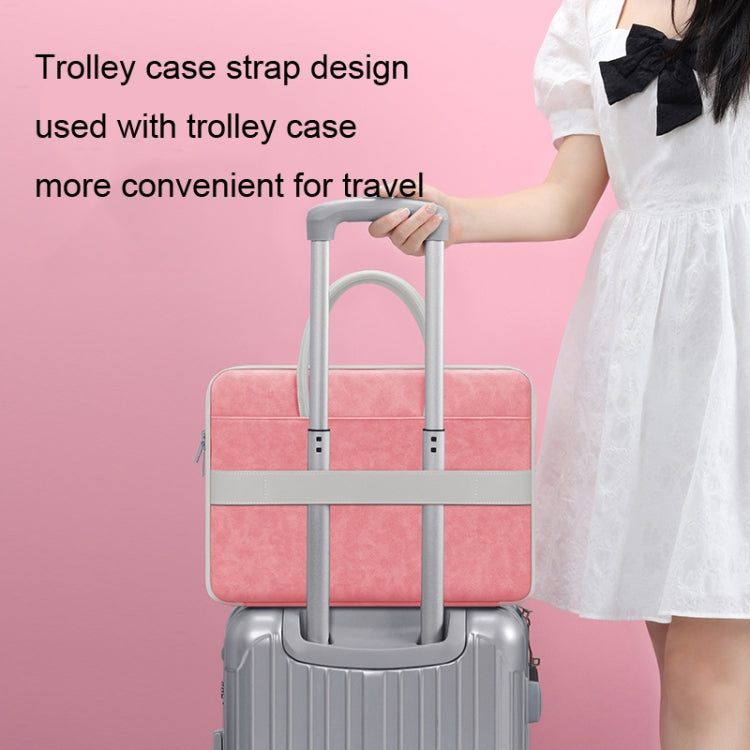 BUBM 14 Inch Full Open Laptop Bag(Pink) by BUBM