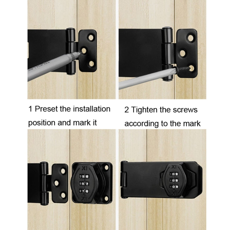 Screw Installation Cabinet Door Combination Lock Anti-Theft Drawer Lock, Style: Two Hole 3 inch Black by bashfashion