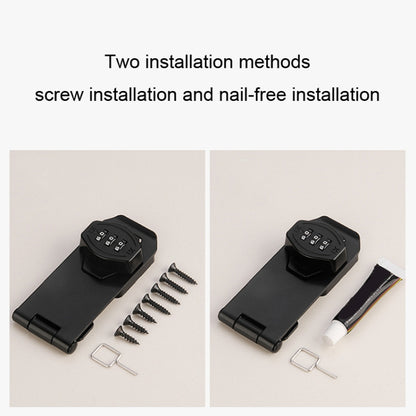 Stick Nail Dual Use Free Punch Cabinet Door Combination Lock Anti-Theft Drawer Lock, Style: Two Hole 3 inch Silver by bashfashion