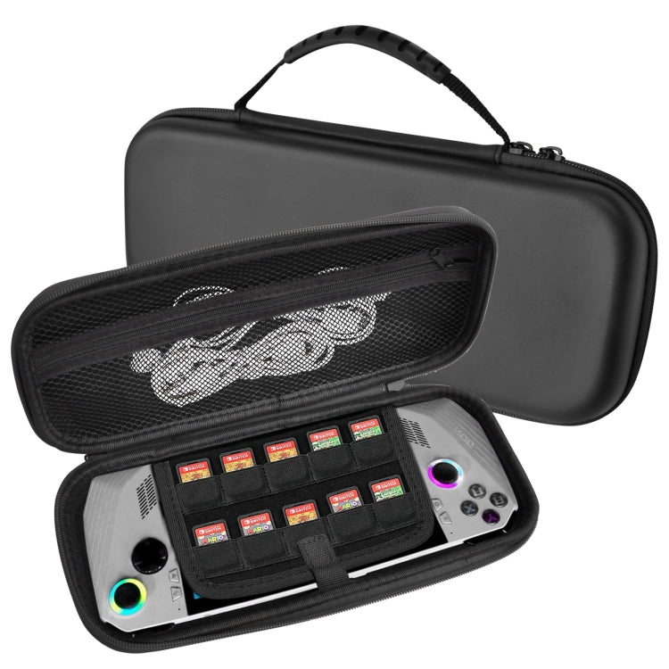 For ASUS ROG Ally Game Console EVA Leather Grain Handbag Clutch Protective Bag(Black) by bashfashion