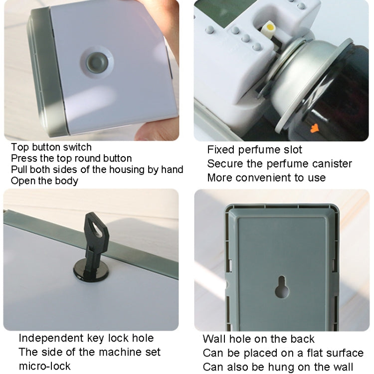 Anti-Corrosion Stainless Steel Panel LCD Digital Display Intelligent Automatic Fragrance Sprayer(Black Titanium) by bashfashion