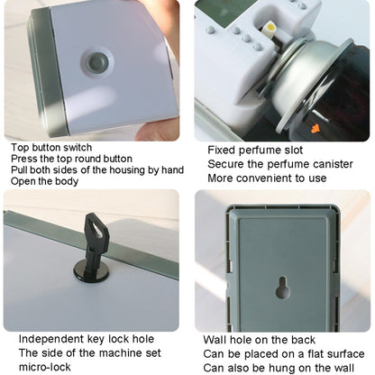 Anti-Corrosion Stainless Steel Panel LCD Digital Display Intelligent Automatic Fragrance Sprayer(Black Titanium) by bashfashion