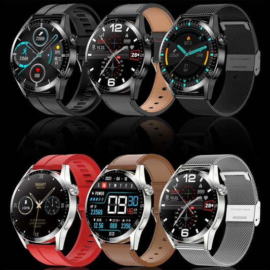 Sports Health Monitoring Waterproof Smart Call Watch With NFC Function, Color: Black-Black Silicone by bashfashion