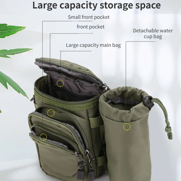 Men Shoulder Crossbody Bag Waist Pack With Removable Mug Pocket(Dark Blue) by bashfashion