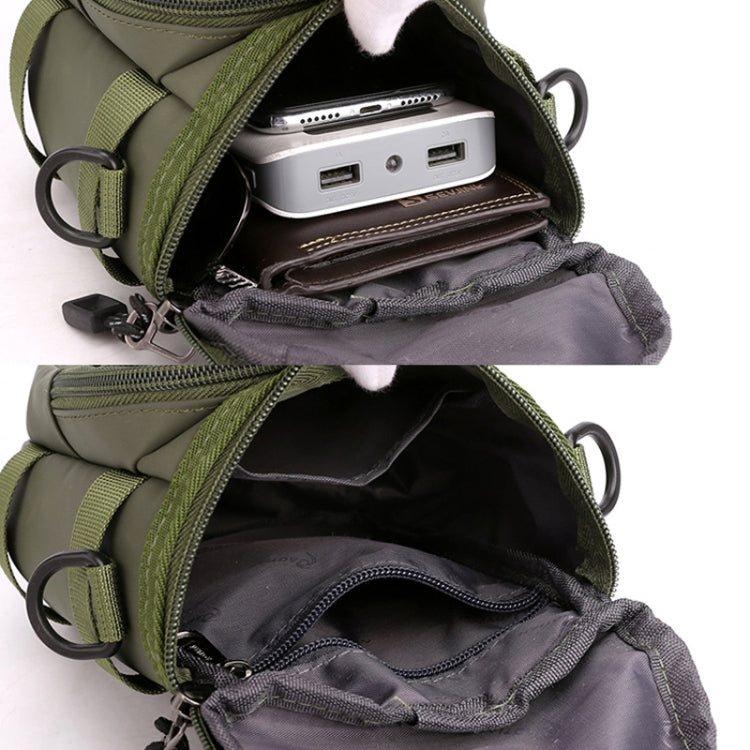 Men Shoulder Crossbody Bag Waist Pack With Removable Mug Pocket(Black) by bashfashion