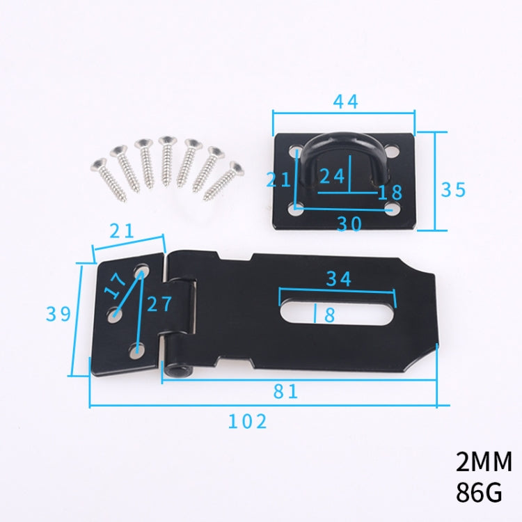 3 inch Buckle 201 Stainless Steel Waterproof Lock Cabinet Door Hanging Lock Tool by bashfashion