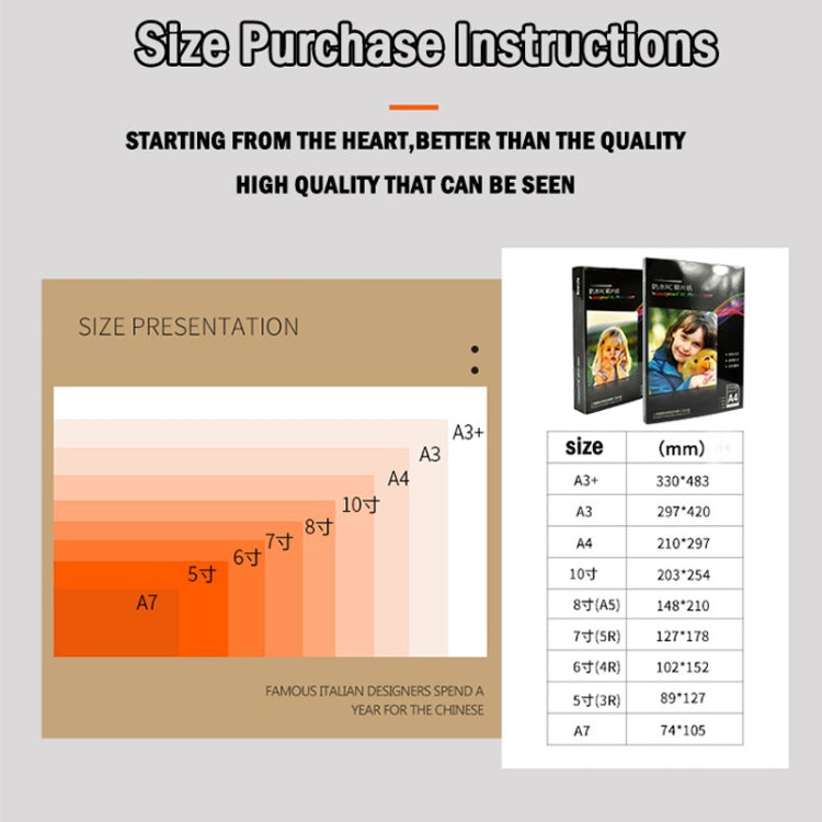 A5 50 Sheets 260g Waterproof RC Photo Paper for Brother/Epson/Lenovo/HP/Canon Inkjet Printers(Silk Surface) by bashfashion