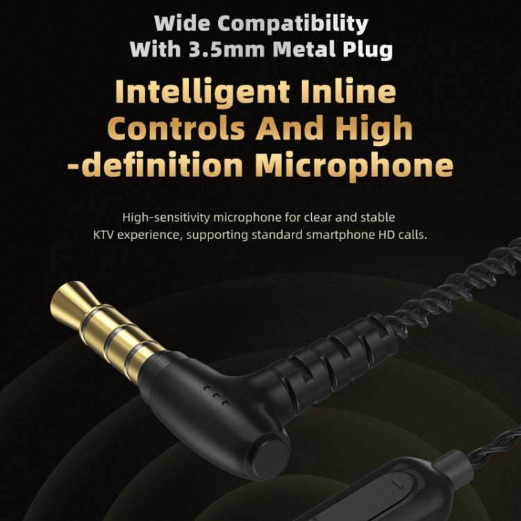 CVJ In-Ear Wired Gaming Earphone, Color: With Mic Black by CVJ