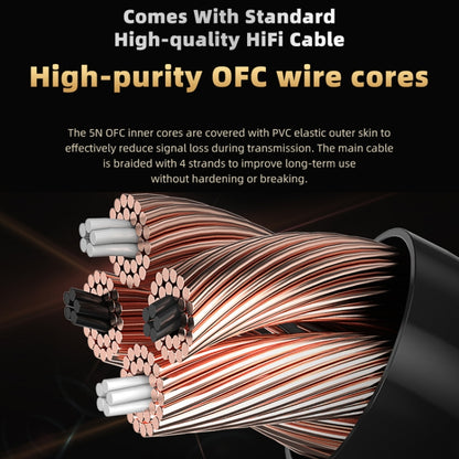 CVJ In-Ear Wired Gaming Earphone, Color: With Mic Black by CVJ