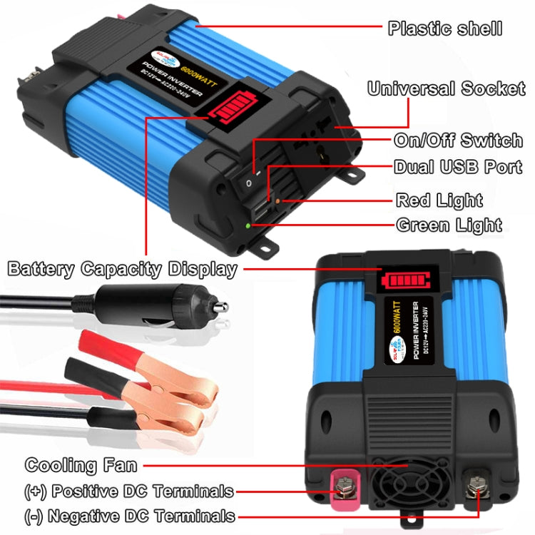 12V-220V 500W SOLIKE TECH Vehicle Inverter Sine Wave Convertor Auto Inverter by SOLIKE TECH