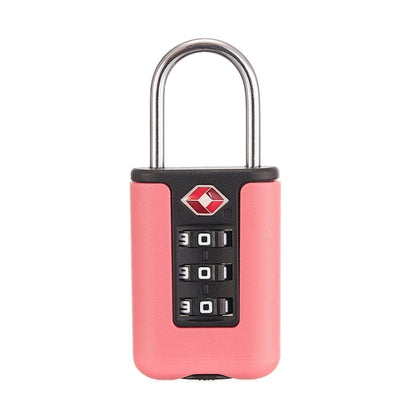 TSA Customs Code Lock Travel Luggage Lock Mini Contrast Color Design Combination Padlock(Pink) by bashfashion