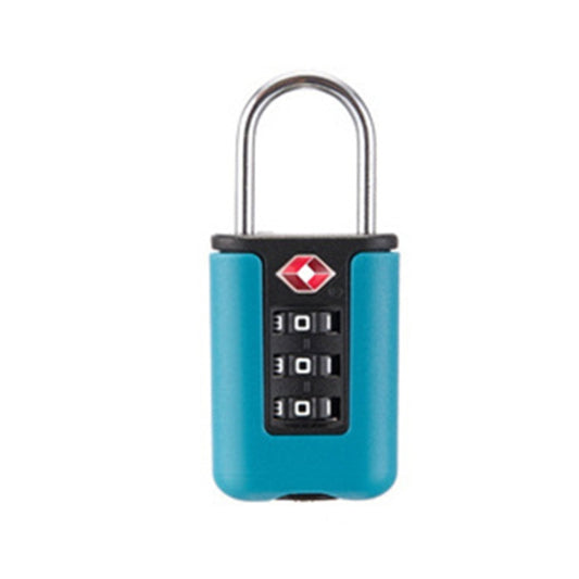 TSA Customs Code Lock Travel Luggage Lock Mini Contrast Color Design Combination Padlock(Lake Blue) by bashfashion