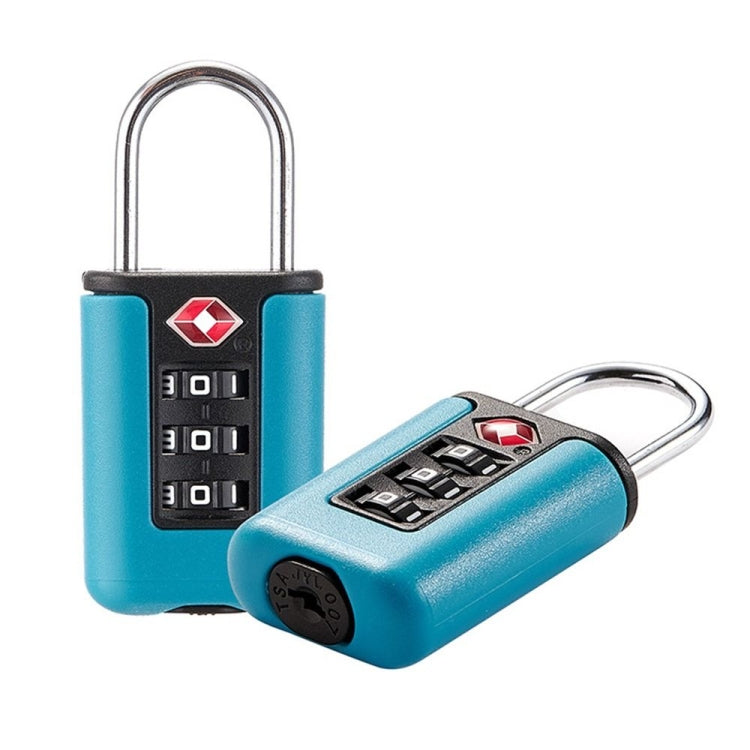 TSA Customs Code Lock Travel Luggage Lock Mini Contrast Color Design Combination Padlock(Lake Blue) by bashfashion