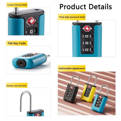 TSA Customs Code Lock Travel Luggage Lock Mini Contrast Color Design Combination Padlock(Orange Red) by bashfashion