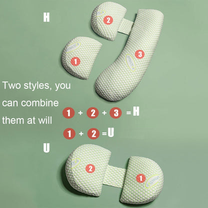 Pregnant Waist Support Side Sleep Pillow Multifunctional Removable Abdomen Pillow, Color: Cotton Blue Elk by bashfashion