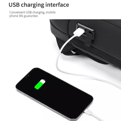 Business Large Capacity Travel Bag Multifunctional Waterproof Laptop Backpack With USB Port(Blue) by bashfashion