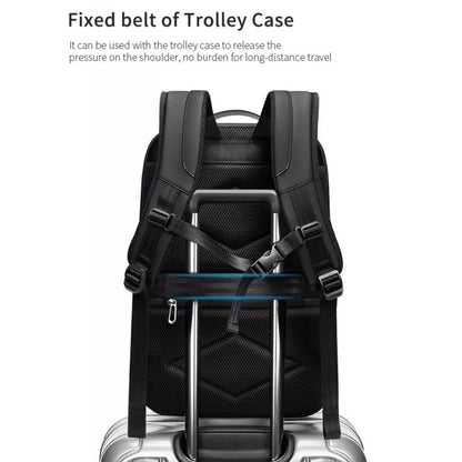 Business Large Capacity Travel Bag Multifunctional Waterproof Laptop Backpack With USB Port(Blue) by bashfashion