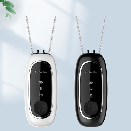 Upgrade Dual-brush Negative Ion Air Purifier Neck Small Portable Air Purifier, Style: Chain Model (White) by bashfashion