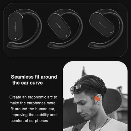 HD313 Earhook OWS Noise Reduction Bluetooth Earphone Subwoofer Sport Wireless Headset(Orange Red) by bashfashion