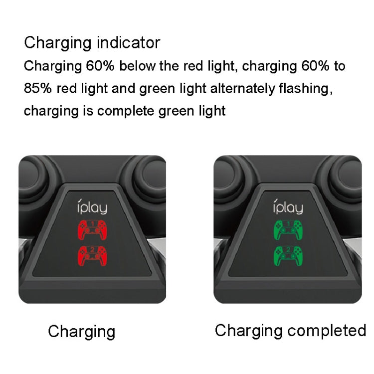 iplay HBP-260 For PS5 Handle Charging Seat Electric Game Handle Fast Charging Seat(Black) by iplay