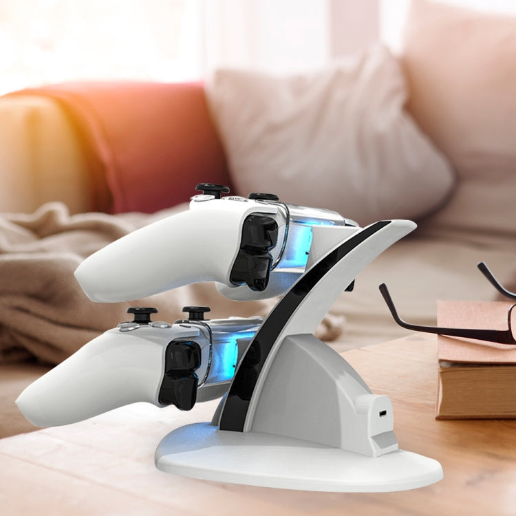 iplay HBP-253 For PS5 Game Wireless Handle Double Charging Base Placement Bracket(White) by iplay