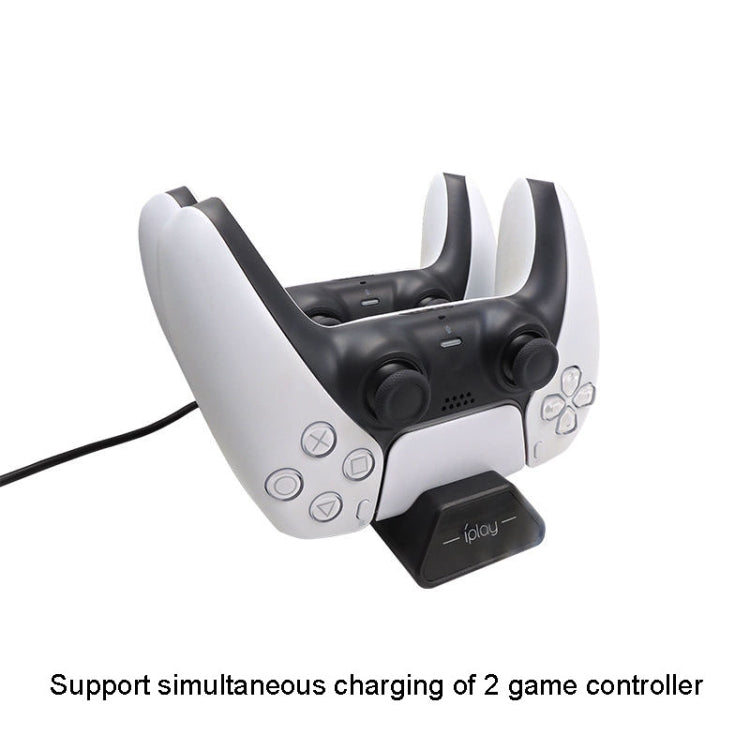 iplay HBP-263 For PS5 Handle Dual Seat Charging Support(Black) by iplay