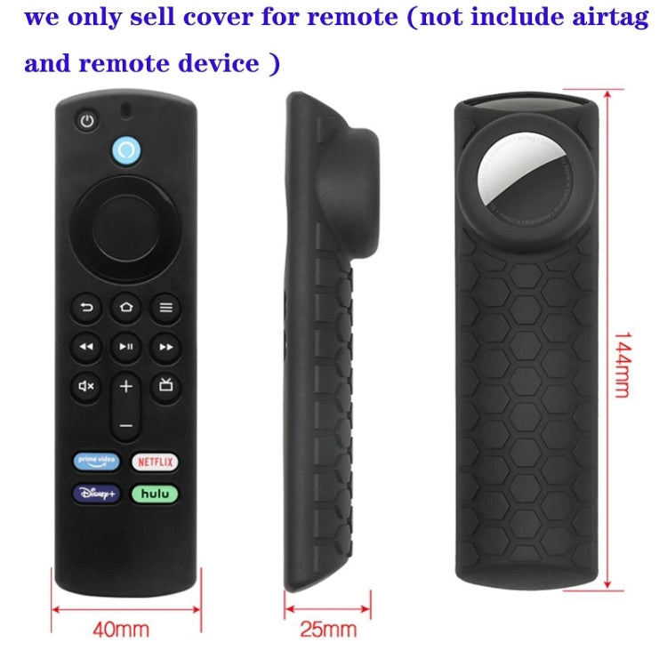 2pcs Remote Control Case For Amazon Fire TV Stick 2021 ALEXA 3rd Gen With Airtag Holder(Black) by bashfashion