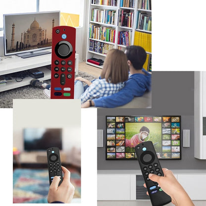 2pcs Remote Control Case For Amazon Fire TV Stick 2021 ALEXA 3rd Gen With Airtag Holder(Black) by bashfashion