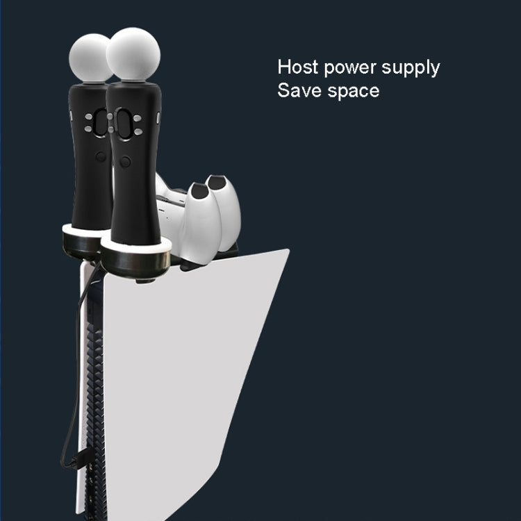 Iplay HBP-301 For PS5 / PS VR MOVE Controller Handle Dual Seat Charger 4 In 1 Charger(Black) by iplay