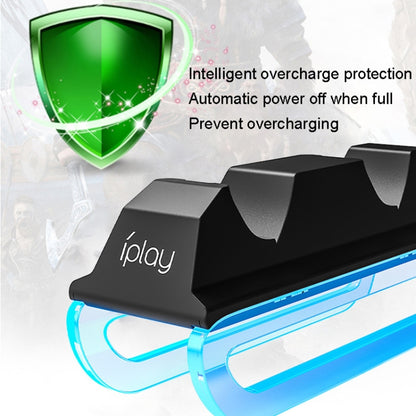 iplay HBP-289 For PS5 Game Handle Dual Seat Charger Touch Point Charging Base(Black) by iplay