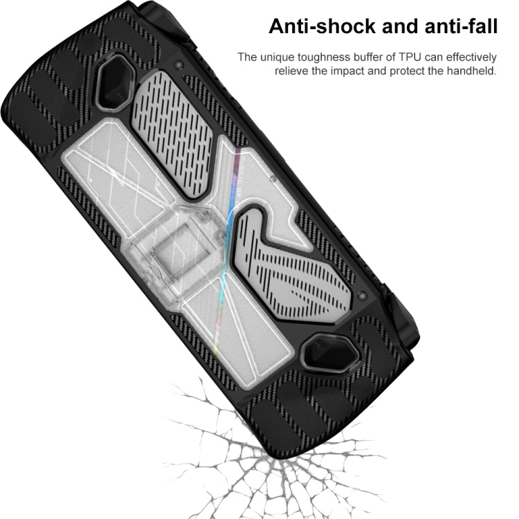 For ASUS Rog Ally Game Console PC+TPU Protective Case Cover With Bracket(White+Transparent) by bashfashion