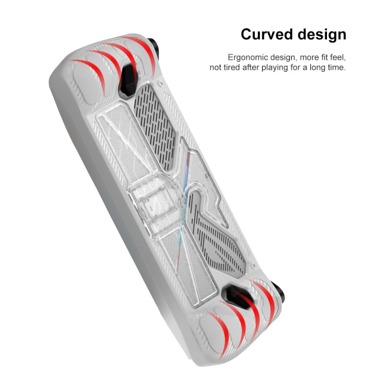 For ASUS Rog Ally Game Console PC+TPU Protective Case Cover With Bracket(White+Transparent) by bashfashion