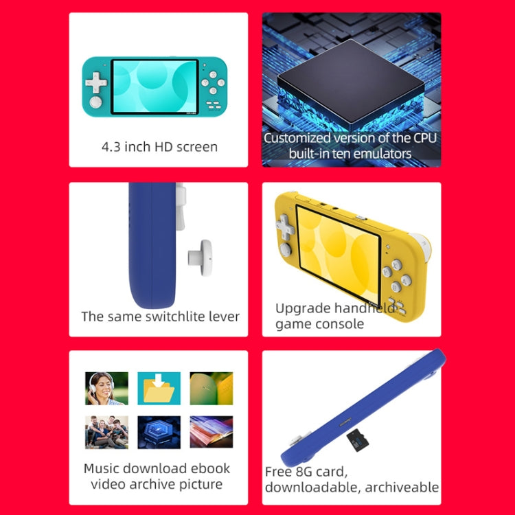 Nostalgic Street Fighter FC Handheld Video Game Console(Blue) by bashfashion